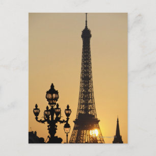 Eiffelturm bei Sonnenuntergang Postkarte