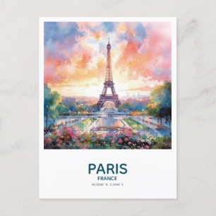 Eiffelturm bei Sunset - Paris, Frankreich Postkarte