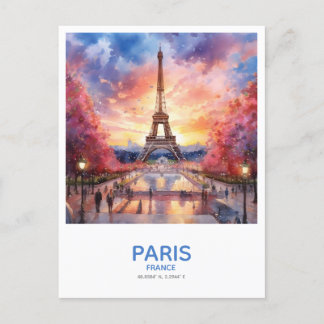 Eiffelturm bei Sunset - Paris, Frankreich Postkarte