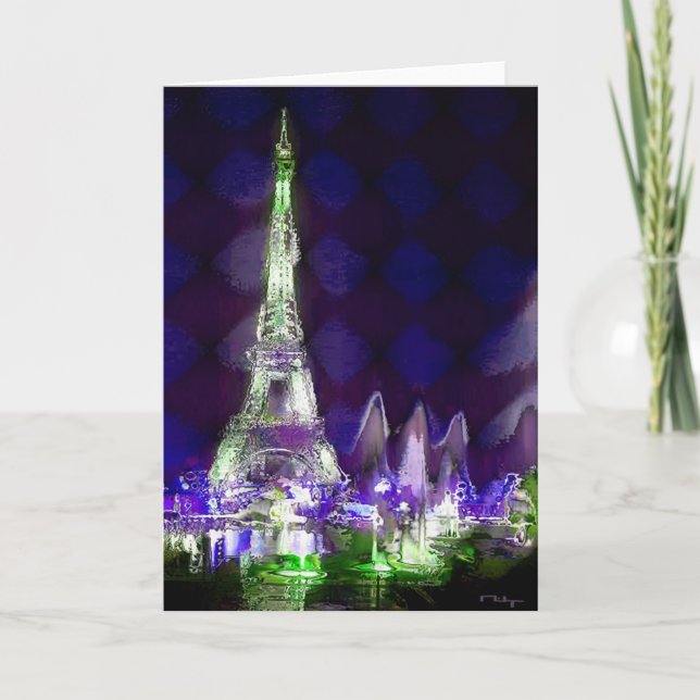 Eiffelturm bis zum Nacht (Karte) Karte (Vorderseite)