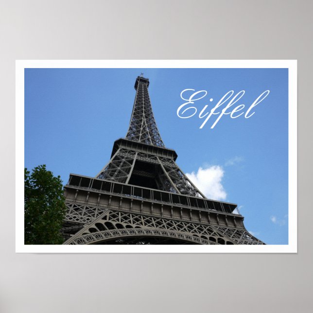 Eiffelturm, Blue Sky, Paris, Frankreich Poster (Vorne)