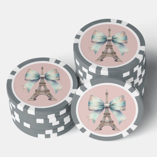 Eiffelturm & Bow Poker Chip (Stapel)