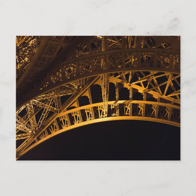 Eiffelturm Closeup am Abend, Paris Postkarte (Vorderseite)