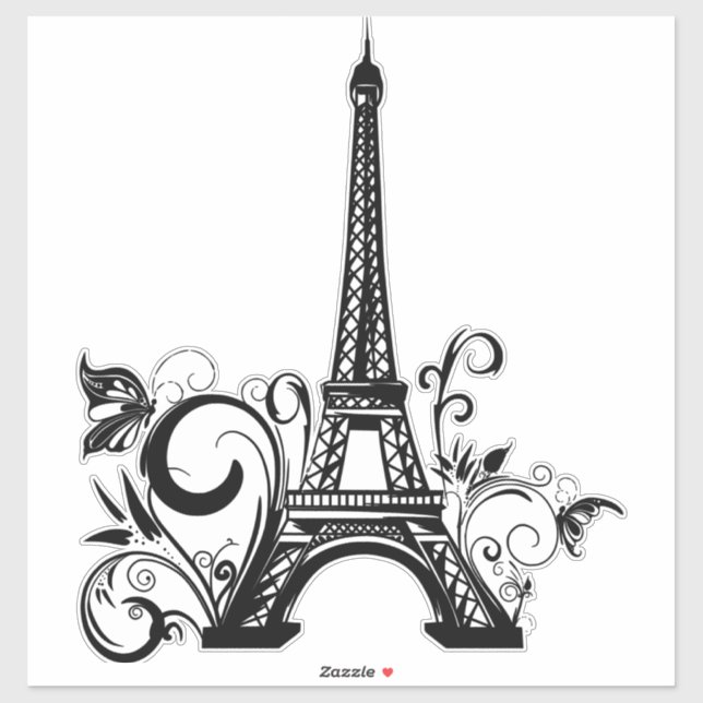 Eiffelturm Custom-Cut Vinyl Sticker (Blatt)