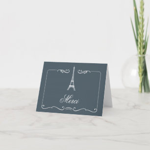 Eiffelturm-elegante Hochzeit danken Ihnen zu Dankeskarte