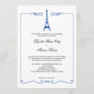 Eiffelturm Elegante Hochzeit Einladung