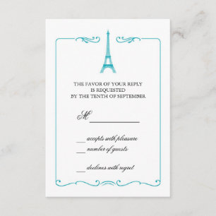 Eiffelturm Elegante RSVP Card Einladung