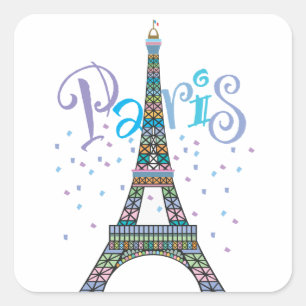 Eiffelturm Fantasy-Aufkleber Quadratischer Aufkleber