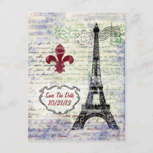 Eiffelturm Frankreich Termin merken Postkarte