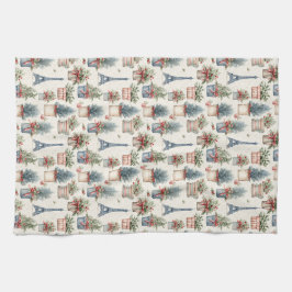 Eiffelturm, französische Topiaries Paris Weihnacht Geschirrtuch