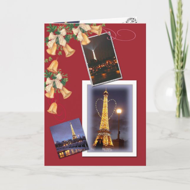 Eiffelturm, glänzende Weihnachten (Vorderseite)