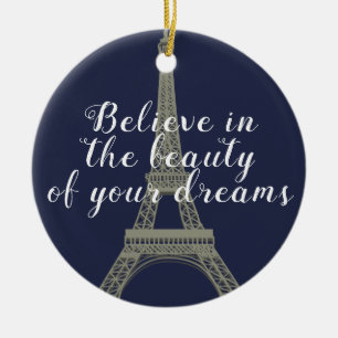 Eiffelturm glaubt Zitat Personalisiert Keramik Ornament