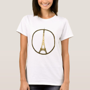 Eiffelturm Goldglitter funkelt T-Shirt