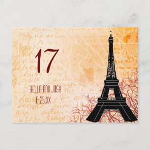 Eiffelturm Hochzeitskarte Postkarte