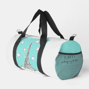 Eiffelturm Illustration individuelle Name Duffle Bag