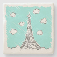 Eiffelturm Illustrationsstein Untersetzer