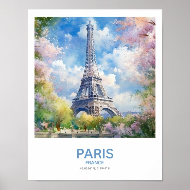 Eiffelturm im Frühling - Paris, Frankreich Poster (Vorne)