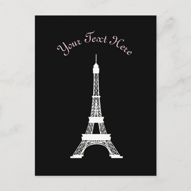 Eiffelturm im schlichten Schwarz-Weiß-Stil Postkarte (Vorderseite)