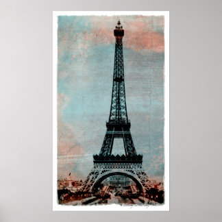 Eiffelturm im Vintagen Sunrise-Stil Poster