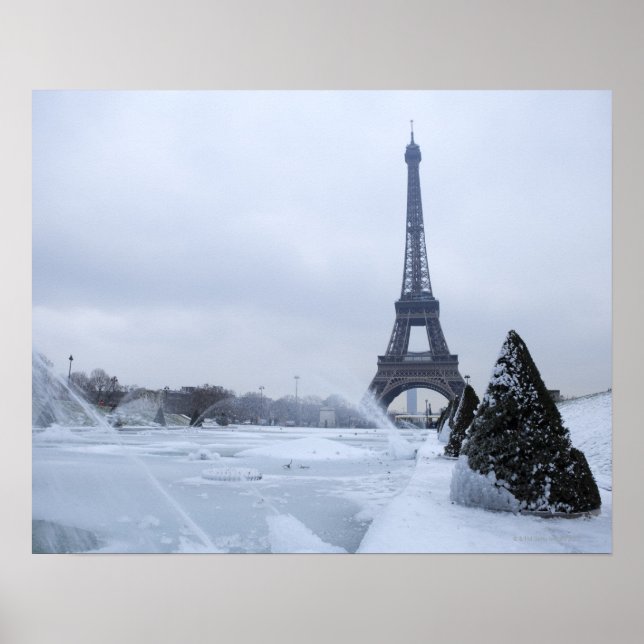Eiffelturm im Winter Poster (Vorne)