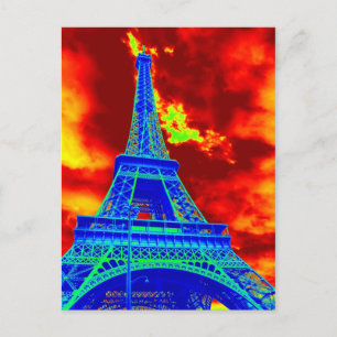 Eiffelturm in Brand Postkarte
