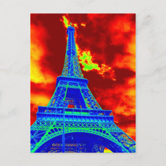 Eiffelturm in Brand Postkarte
