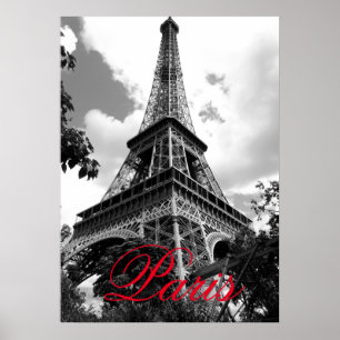 Eiffelturm in der Liebe City Paris Schwarz & Weiß Poster