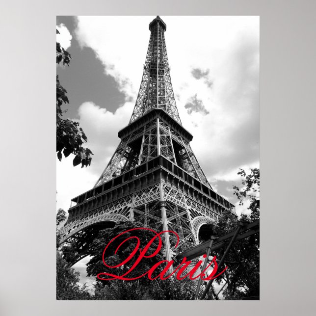 Eiffelturm in der Liebe City Paris Schwarz & Weiß  Poster (Vorne)