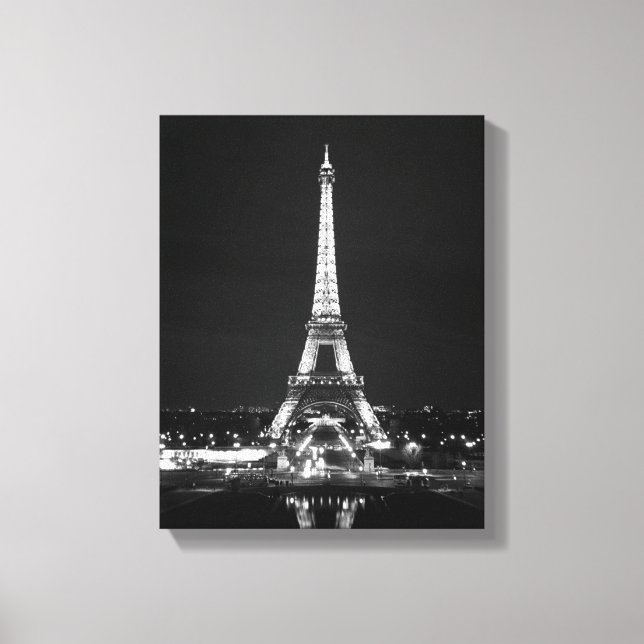 Eiffelturm in der Nacht Leinwanddruck (Vorderseite)