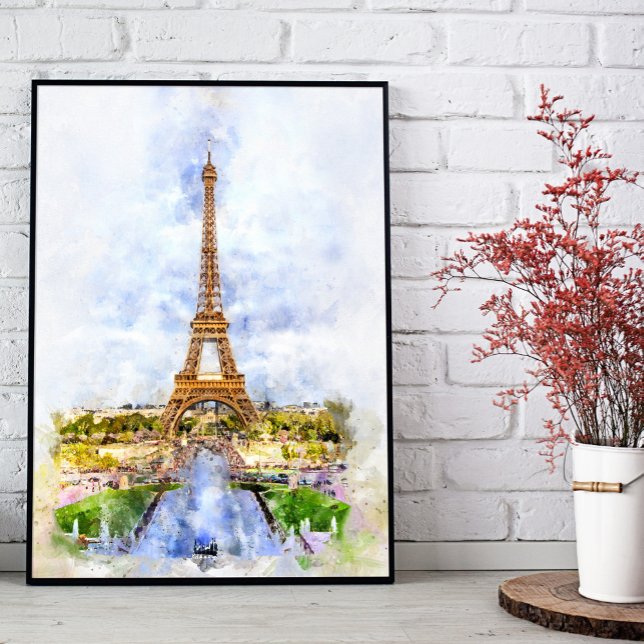 Eiffelturm in Paris bei Sonnenuntergang Nr. 2 Fotodruck (Von Creator hochgeladen)