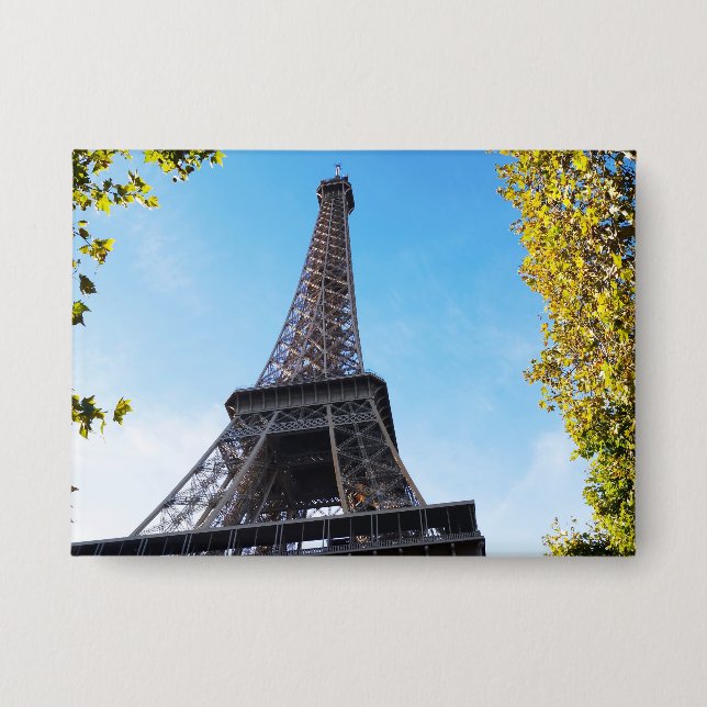 Eiffelturm in Paris, Frankreich Button (Vorderseite)