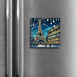 Eiffelturm in Paris, Frankreich zu Weihnachten Magnet