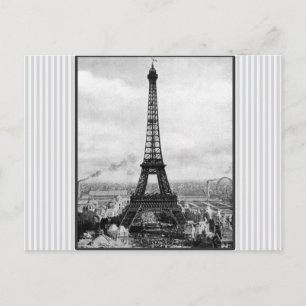 Eiffelturm in Paris gestreift vintage Postkarte