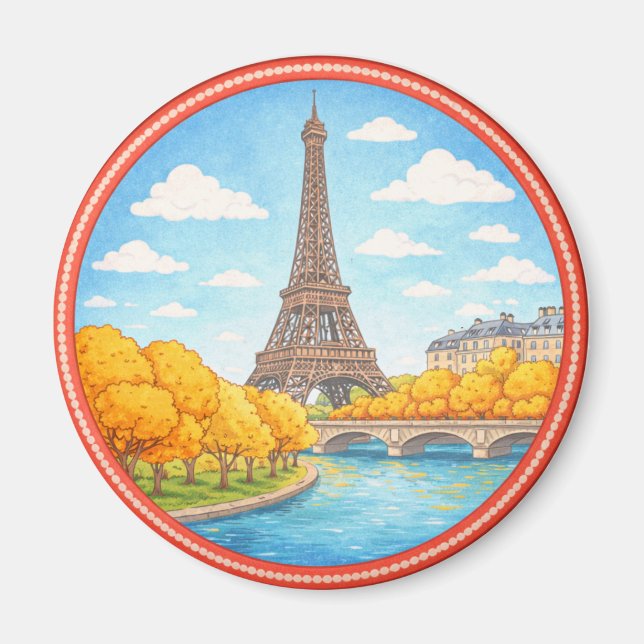 Eiffelturm in Paris Magnet (Vorne)