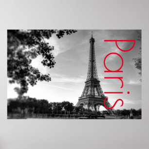 Eiffelturm in Paris, romantische Liebesstadt Poster