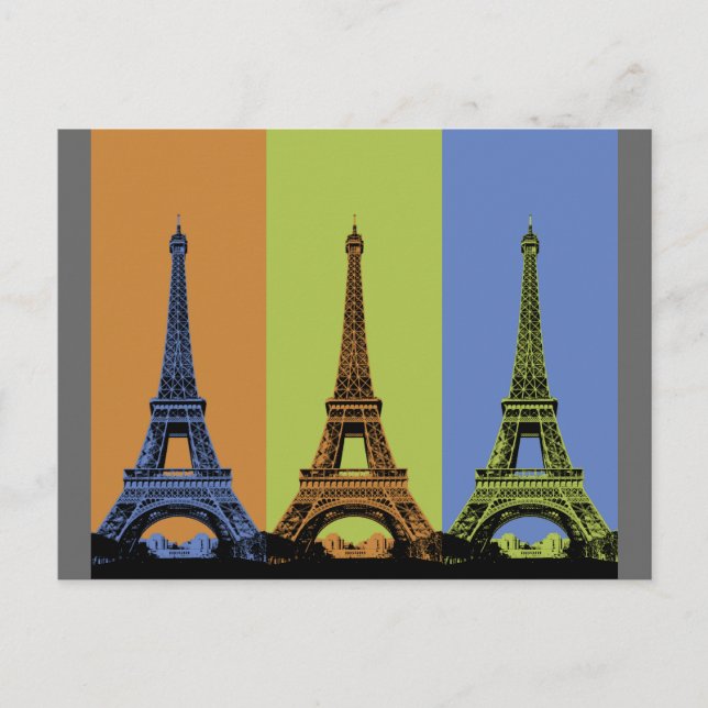 Eiffelturm in Paris Triptych Postkarte (Vorderseite)