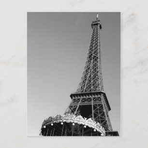 Eiffelturm in Schwarz-Weiß Postkarte