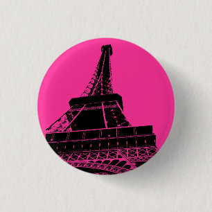 Eiffelturm-Knopf im Rosa Button