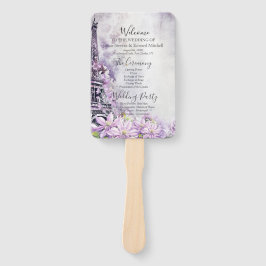 Eiffelturm Lavender Romance Hochzeitsprogramm Fächer