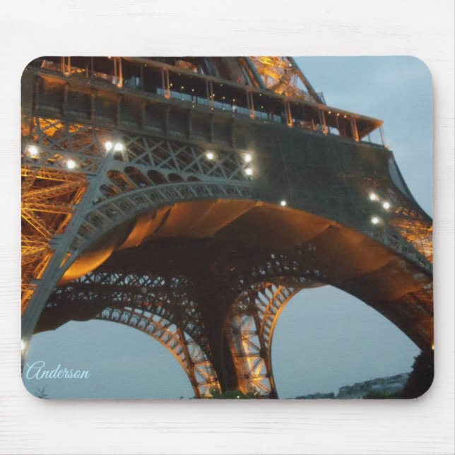 Eiffelturm mit blinkenden Lichtern Mousepad (Vorne)