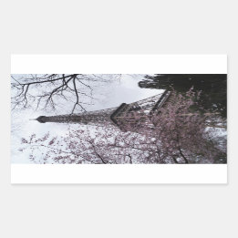 Eiffelturm mit Blüte Rechteckiger Aufkleber