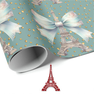 Eiffelturm mit Bow Geschenkpapier