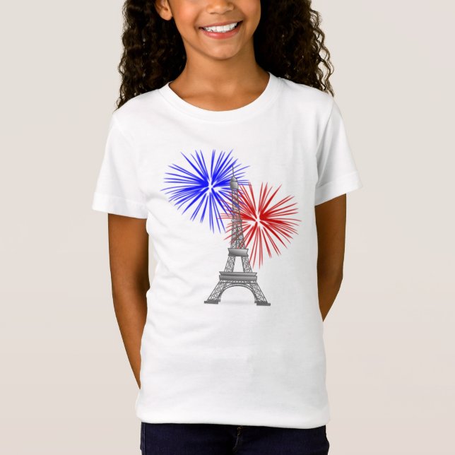Eiffelturm mit Feuerwerk T-Shirt (Vorderseite)