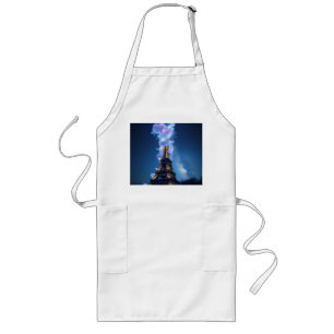 Eiffelturm mit kosmischem Nebel Lange Schürze