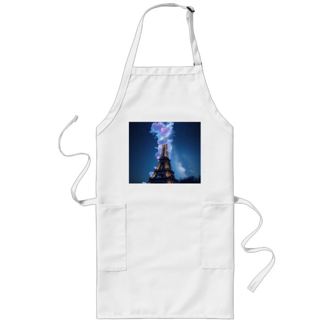 Eiffelturm mit kosmischem Nebel Lange Schürze (Vorne)