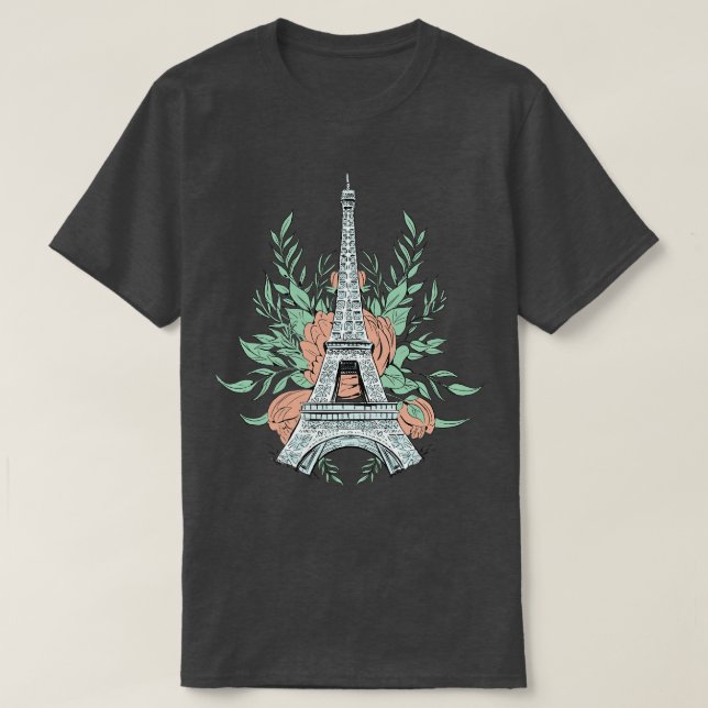 Eiffelturm mit Rose T-Shirt (Design vorne)