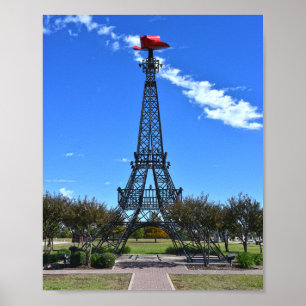Eiffelturm mit rotem Cowboyhut, Paris, Texas Poster