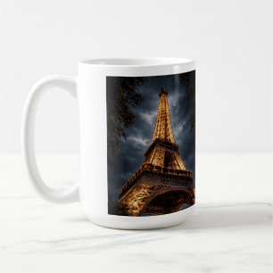 Eiffelturm Nacht Paris Kunst – Romantisches Stadtl Kaffeetasse