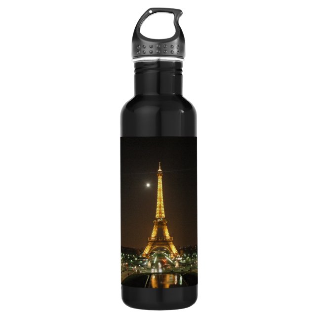 Eiffelturm-@ Nacht Trinkflasche (Vorderseite)