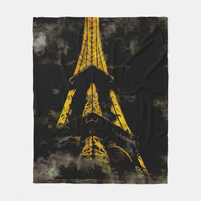 Eiffelturm nachts fleecedecke (Vorderseite)